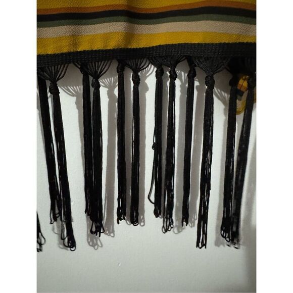 Jospeh Ribkoff Women’s Paisley Aztec Striped Fringe Blouse sz 8 Boho Artsy Indie - Picture 5 of 6